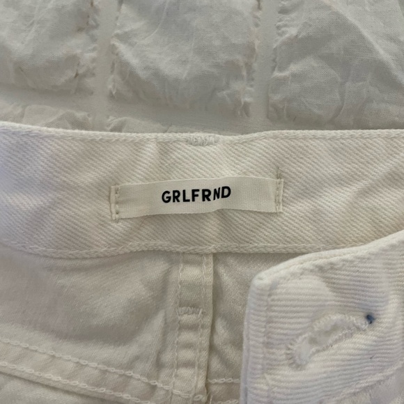 GRLFND white Jourdan denim cutoff shorts in tear it up - Picture 7 of 13